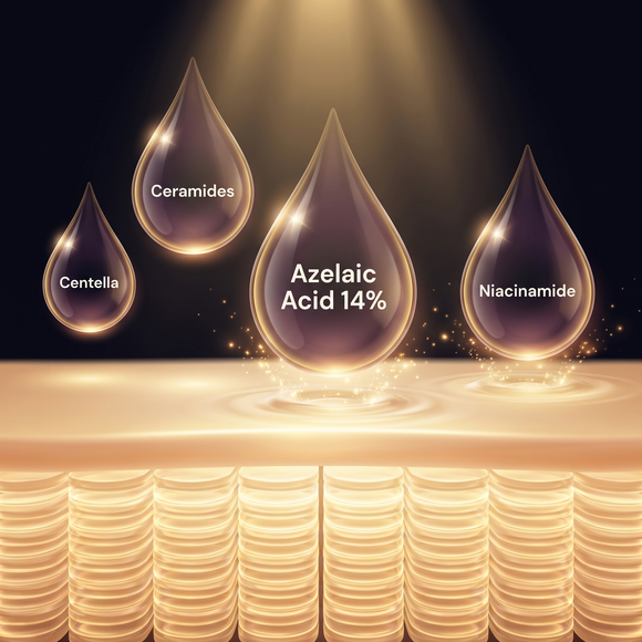 Azelaic Acid, Ceramides, Niacinamide, Centella